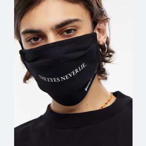 Palm Angels Black Mask with White Text